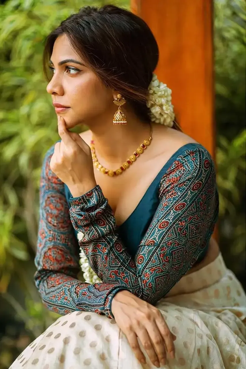 Indian Actress Madonna Sebastian in Traditional Blue Lehenga Choli